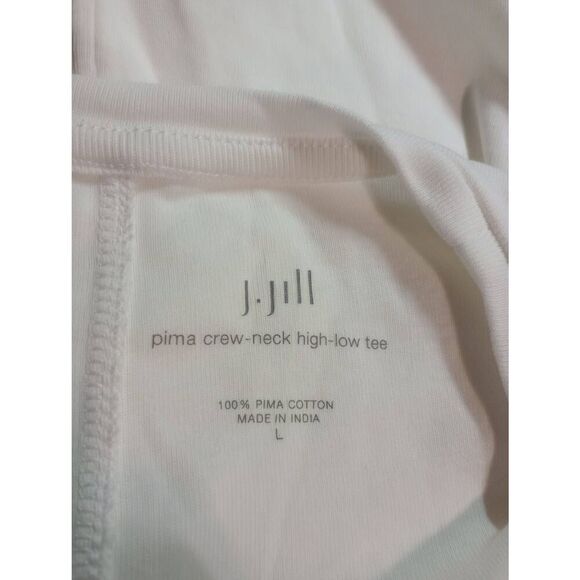 J Jill Shirt Ladies Large White Long Sleeve Hi Low‎ Tee - Picture 4 of 5
